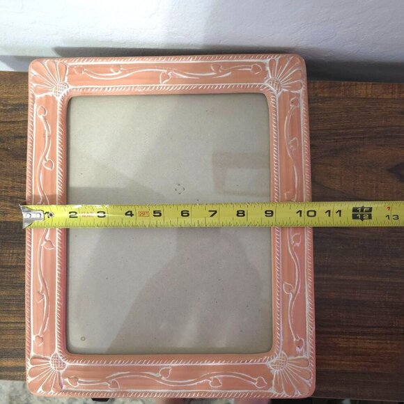 Vintage Terragrafics Coral Ceramic Picture Frame 1986 Handcrafted 8"x10" Floral - Picture 9 of 10
